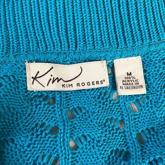 Kim Rogers Ladies Sweater Shrug, Open Front , Size Medium, Teal - Picture 5 of 6